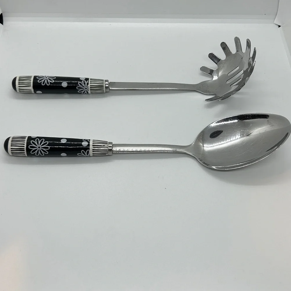Temptations by Tara Old World 2 Piece Ceramic Stainless Steel Utensil Set